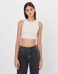 Bershka Top Sin Mangas Mujer S Beige características