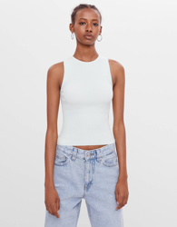 Bershka Top Sin Mangas Y Espalda Descubierta Mujer L Verde en oferta