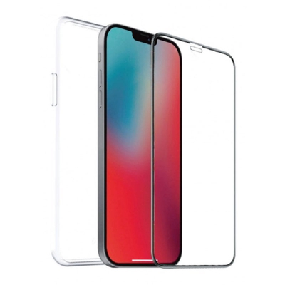 Muvit Pack Funda Cristal Soft Transparente + Cristal Templado para Apple iPhone 12 Pro Max