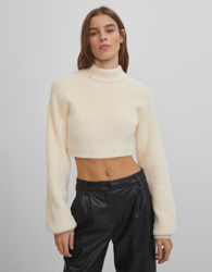 Bershka Jersey Cropped Pelo Mujer S Crudo precio