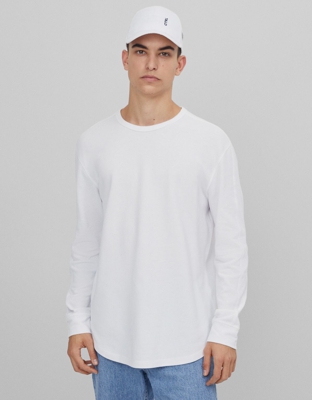 Bershka Jersey Cuello Redondo Hombre S Blanco