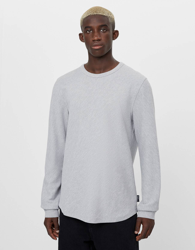 Bershka Jersey Otomán Hombre L Gris precio