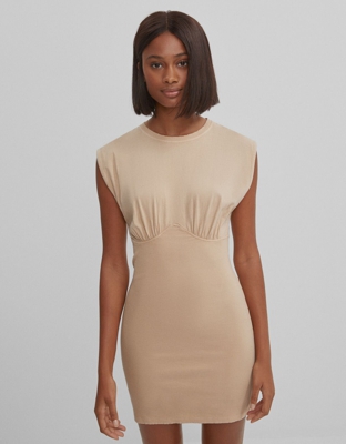 Bershka Vestido Corset Ajustado Mujer L Camel
