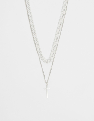 Bershka Collar Con Cadena Hombre Blanco