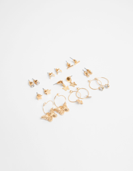 Bershka Set De Pendientes Minimal Mujer Oro en oferta