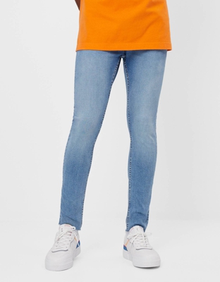 Bershka Jeans Super Skinny Hombre 38 Azul Lavado