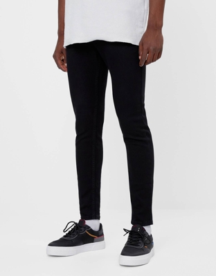 Bershka Jeans Super Skinny Hombre 38 Negro