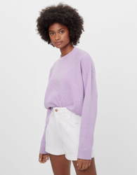 Bershka Short Denim Mom Mujer 40 Blanco precio