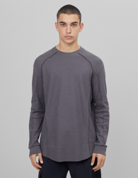 Bershka Camiseta Waffle Detalle Overlock Hombre M Gris precio