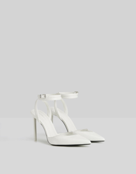 Bershka Zapato Tacón Destalonado Detalle Vinilo Mujer 38 Blanco características