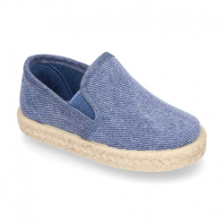 Alpargata Niño Con Elásticos Tipo Slip On En Lona Lavada. 34 Jeans precio