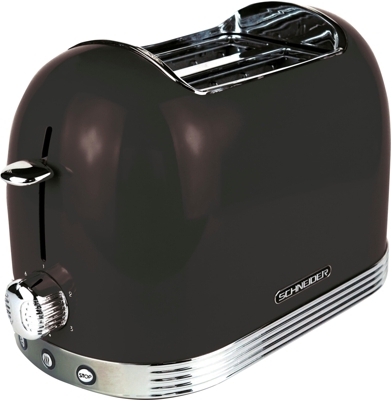 SCHNEIDER SLT2.2B Retro-Toaster Schwarz 850 W