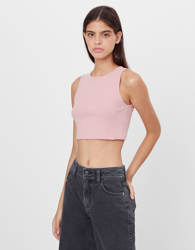 Bershka Top Sin Mangas Mujer L Rosa precio