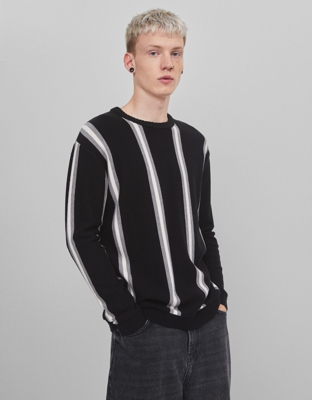 Bershka Jersey Rayas Hombre L Negro