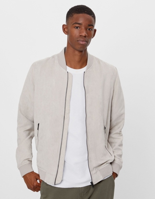 Bershka Cazadora Bomber Efecto Ante Hombre M Piedra