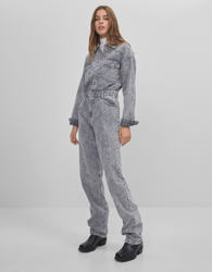 Bershka Peto Denim Largo Mujer Xs Gris precio