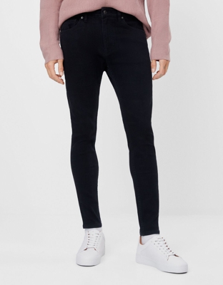 Bershka Jeans Super Skinny Hombre 34 Negro