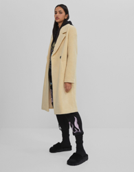 Bershka Abrigo Hombro Caído Mujer Xs Amarillo características