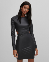 Bershka Vestido Cut Out Mujer Xs Negro en oferta
