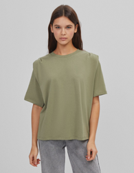 Bershka Camiseta Hombreras Mujer Xs Kaki características