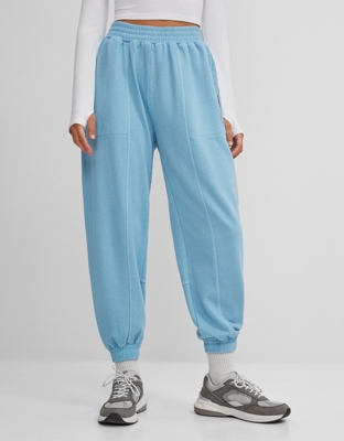 Bershka Pantalón Jogger Felpa Detalle Reflectante Mujer Xs Azul