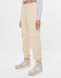 Bershka Pantalón Jogger Cargo Mujer L Crudo características