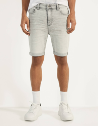 Bershka Bermuda Denim Super Skinny Fit Hombre 40 Gris características