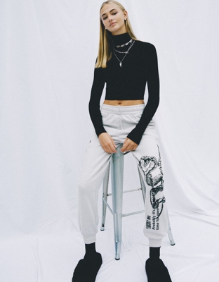 Bershka Pantalón Jogger Estampado Mujer Xs Gris