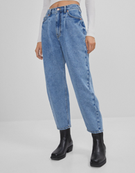 Bershka Jeans Balloon Mujer 36 Azul Lavado en oferta