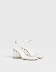 Bershka Sandalia Tacón Metacrilato Detalle Vinilo. Mujer 36 Transparente en oferta