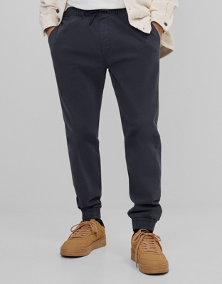 Bershka Pantalón Jogger Slim Fit Hombre Xl Gris