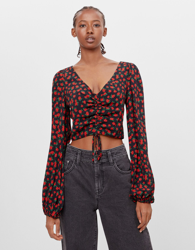 Bershka Camisa Flores Lazada Mujer M Negro precio