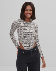 Bershka Body Manga Larga Mujer L Camel en oferta