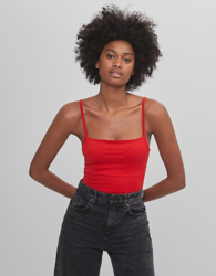 Bershka Body Tirantes Liso Mujer M Rojo precio