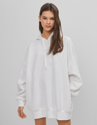 Bershka Sudadera Oversize Con Capucha Mujer L Crudo