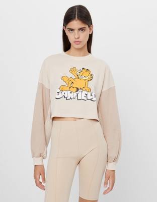 Bershka Sudadera Garfield & Bershka Mujer M Camel