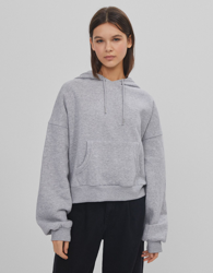 Bershka Sudadera Capucha Bolsillo Mujer Xs Gris características