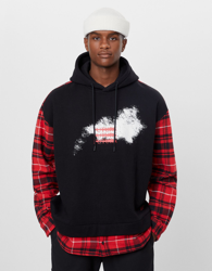 Bershka Sobrecamisa Tipo Sudadera Hombre L Rojo precio