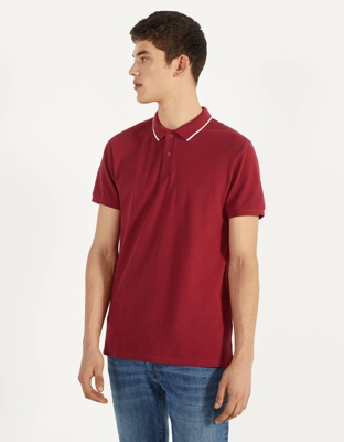 Bershka Polo De Manga Corta Hombre Xs Rojo