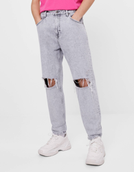 Bershka Jeans Loose Hombre 38 Gris características