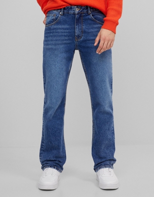 Bershka Jeans Flare Hombre 36 Azul