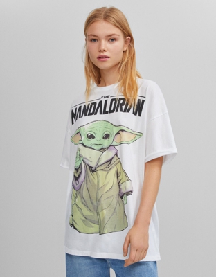 Bershka Camiseta Mandalorian Mujer L Blanco