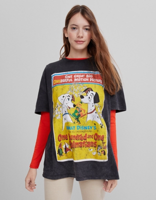Bershka Camiseta 101 Dálmatas Mujer S Negro