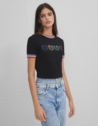 Bershka Camiseta Mickey Mouse Mujer S Negro precio
