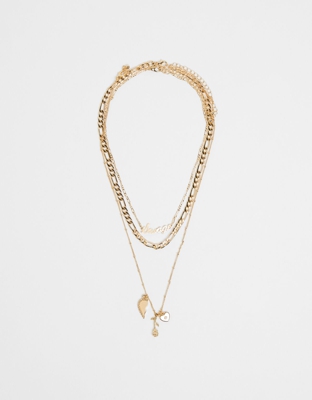Bershka Collar Multicadena Savage Mujer Oro