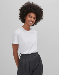 Bershka Camiseta Con Manga Corta Mujer S Blanco en oferta