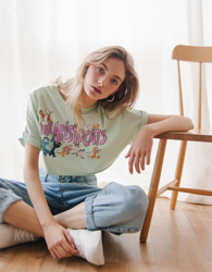 Bershka Camiseta Aristogatos Mujer L Verde en oferta