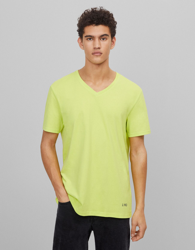 Bershka Camiseta Con Cuello En Pico Hombre M Lima precio