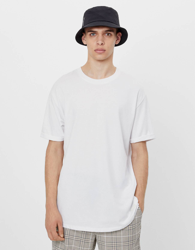 Bershka Camiseta Larga De Manga Corta Hombre Xs Blanco características