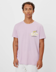 Bershka Camiseta Print Conciertos Hombre Xs Morado características